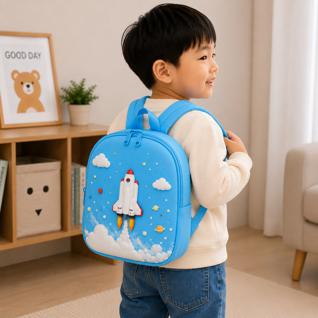 Rocket Theme Sky Blue Kids Mini Backpack(YM1175)