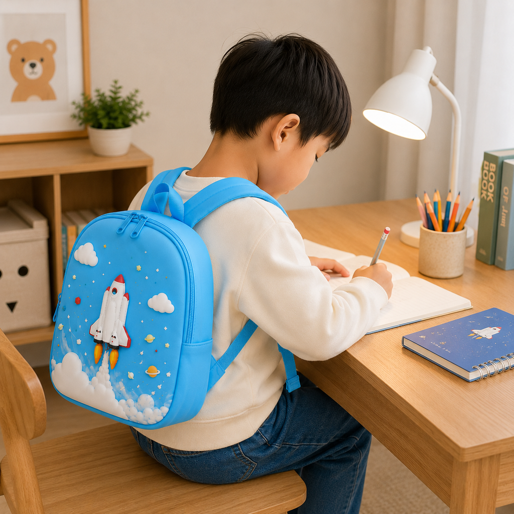 Rocket Theme Sky Blue Kids Mini Backpack(YM1175)