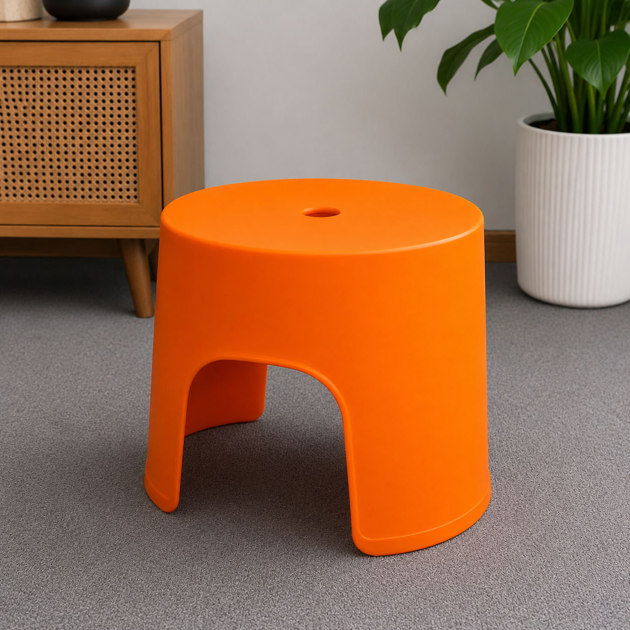 Orange Plastic Round Step Stool (YM1368)