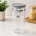 Grey Glass Storage Jar with Clamp Lid (YM137)