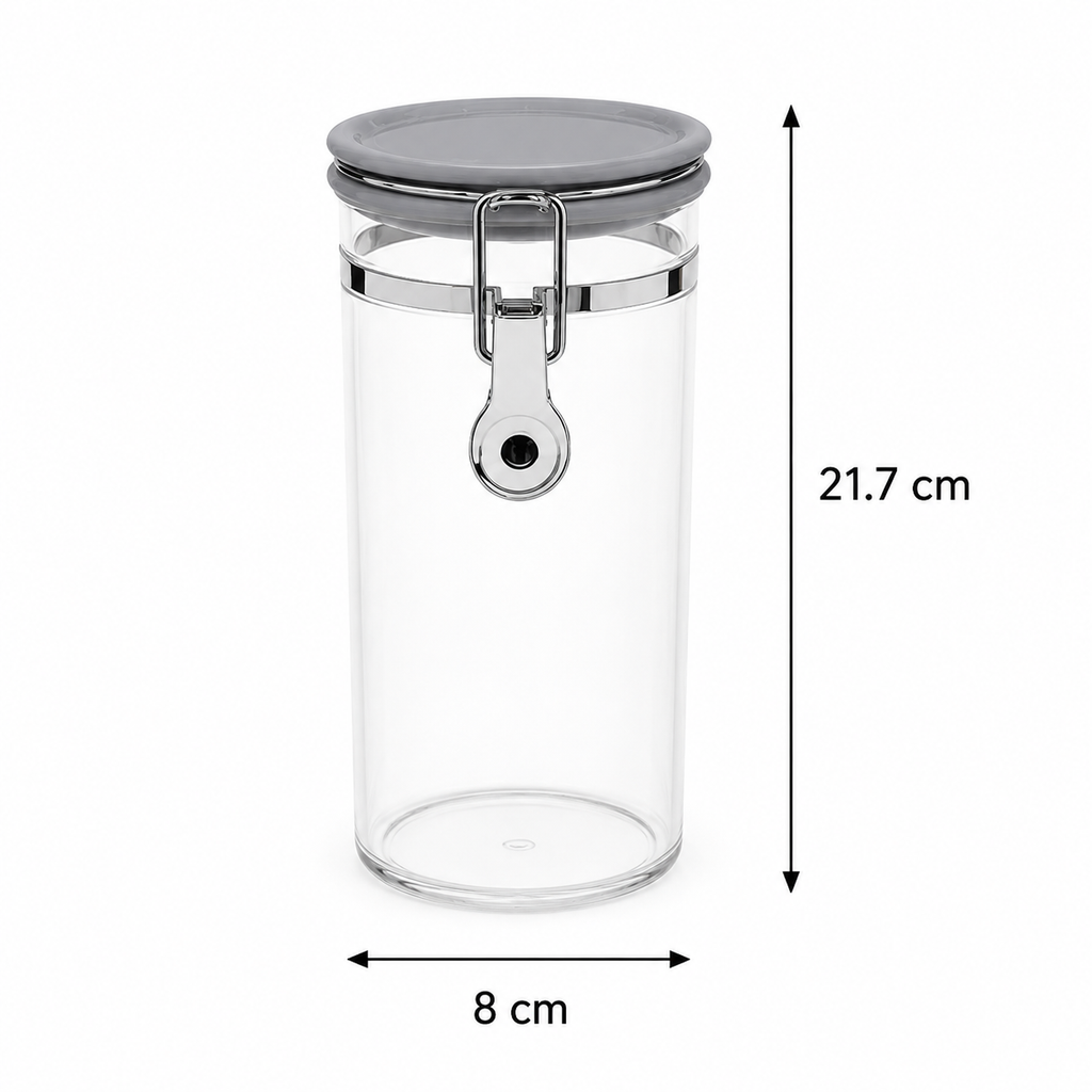 Grey Glass Storage Jar with Clamp Lid (YM137)