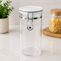 White Glass Storage Jar with Clamp Lid (YM137)