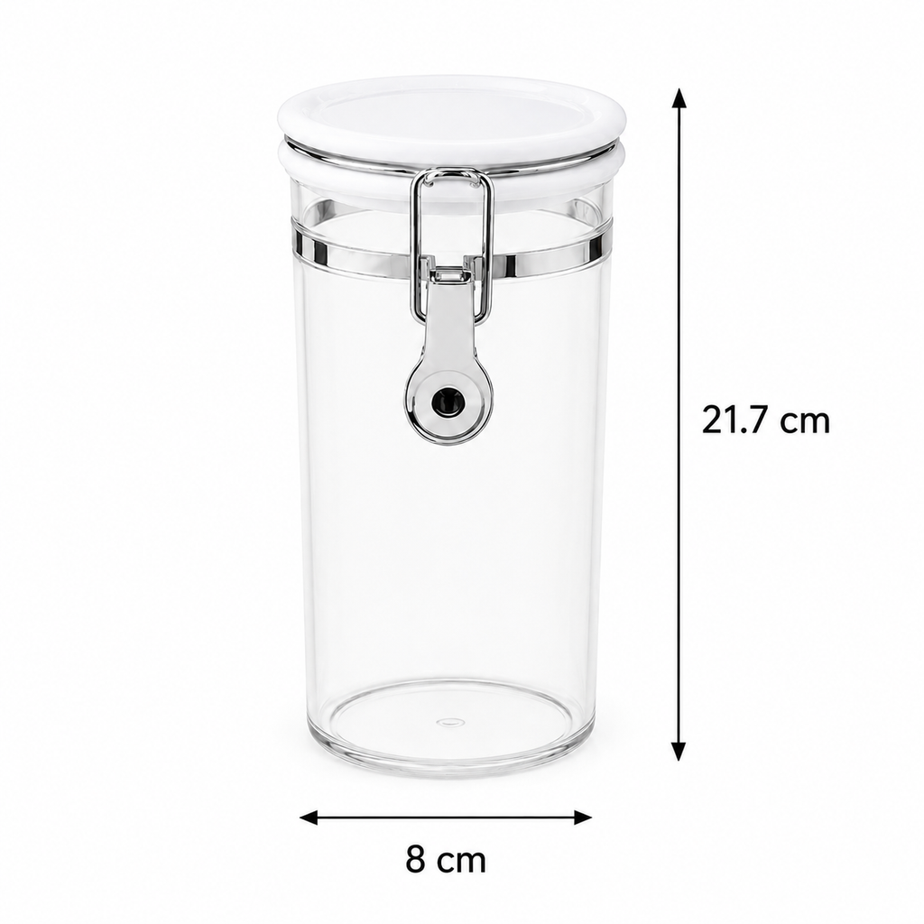 White Glass Storage Jar with Clamp Lid (YM137)