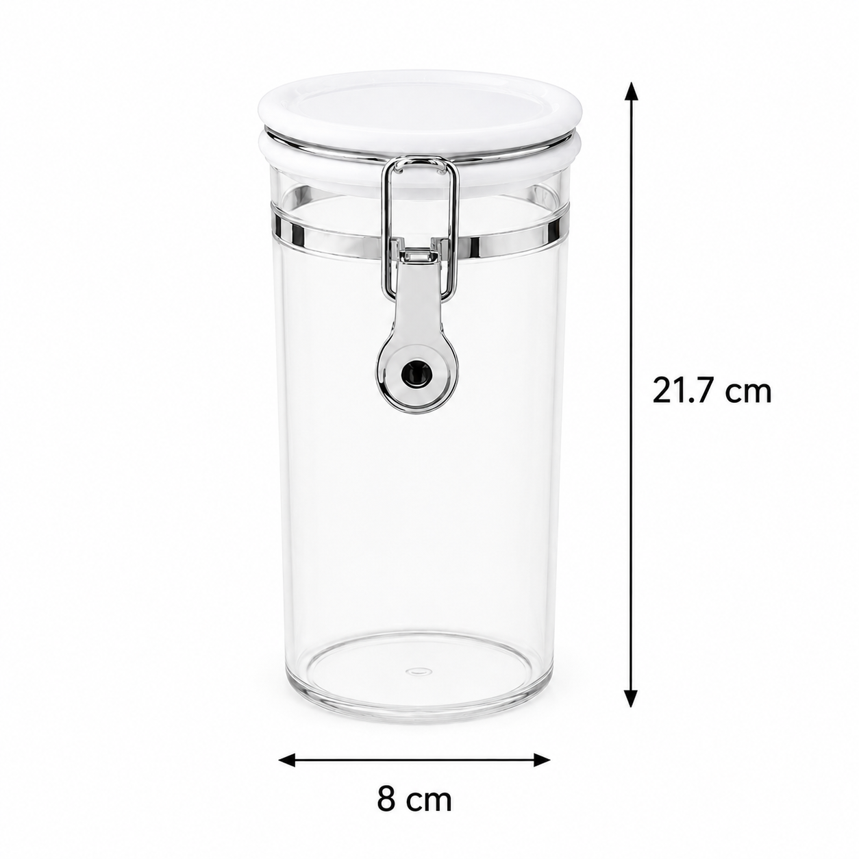 White Glass Storage Jar with Clamp Lid (YM137)