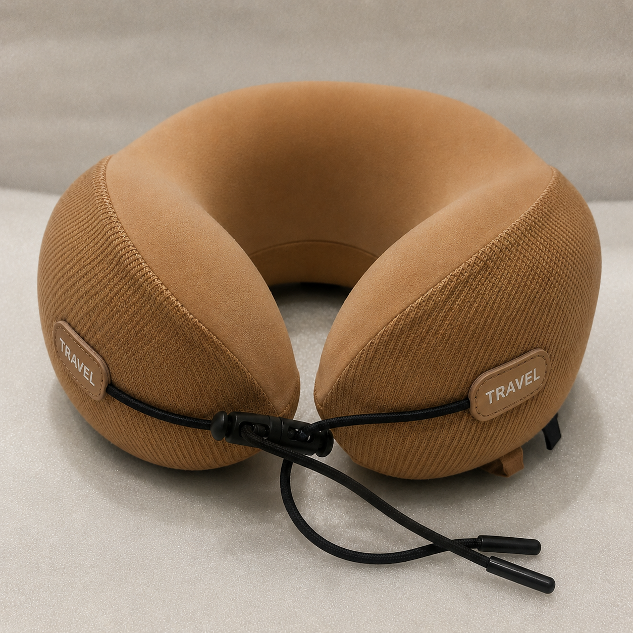 Premium Beige U-Shaped Travel Neck Pillow (YM1862)