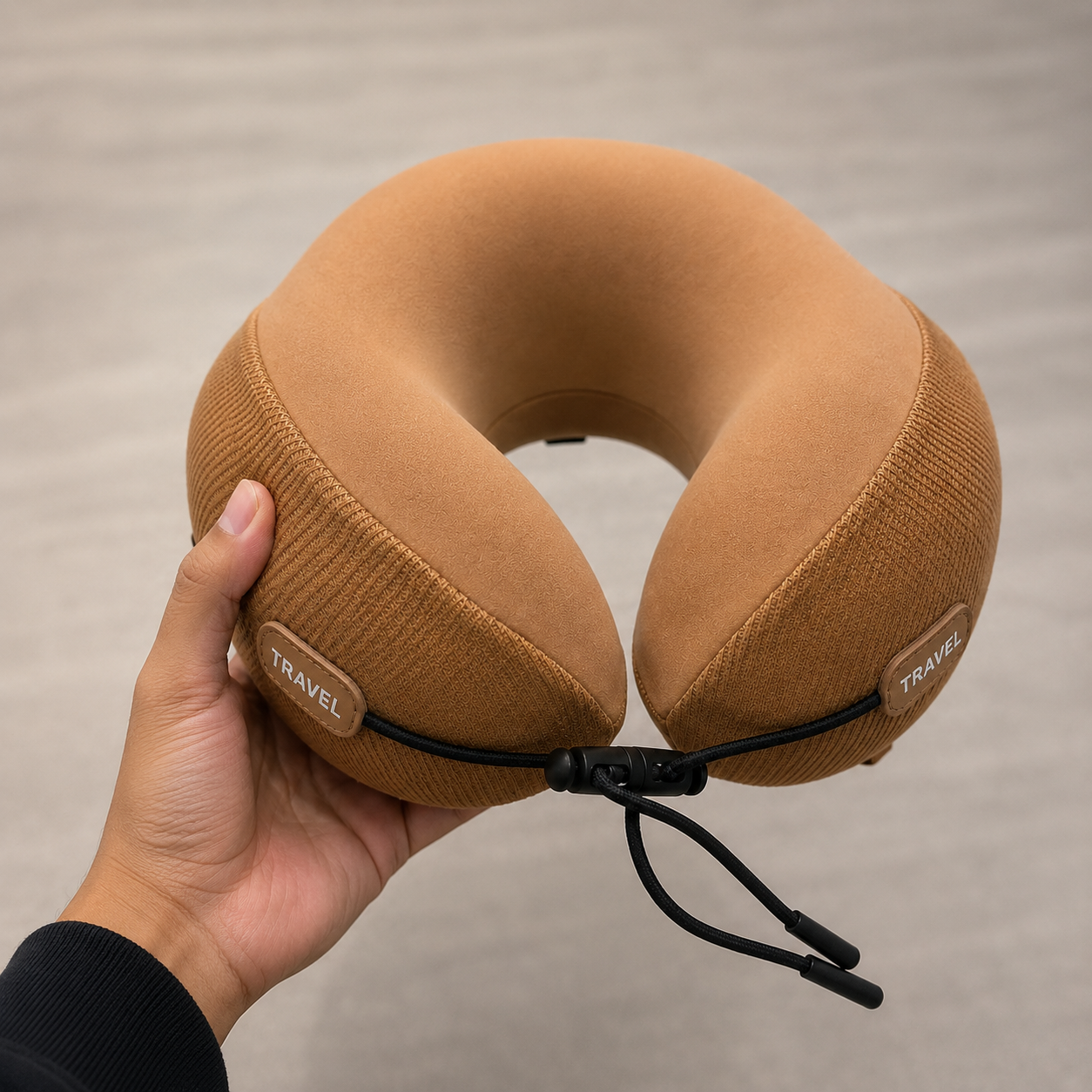 Premium Beige U-Shaped Travel Neck Pillow (YM1862)