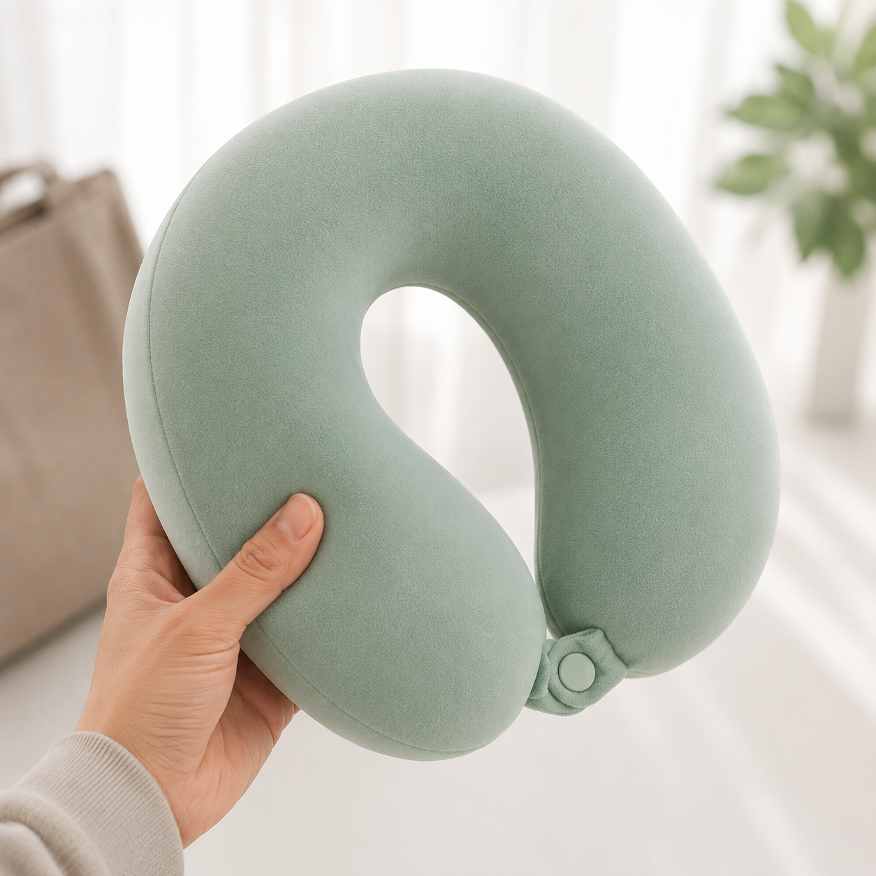 Comfort Cloud Memory Neck Pillow – Sky Blue (YM1861)