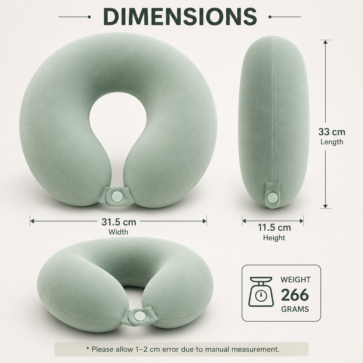 Comfort Cloud Memory Neck Pillow – Sky Blue (YM1861)