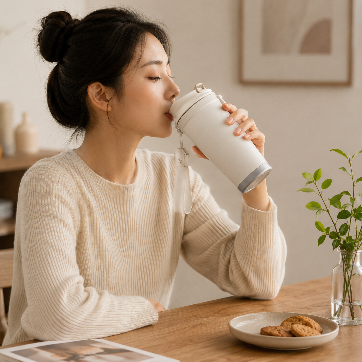 Premium Insulated Travel Tumbler –Off White (RB-E25057)