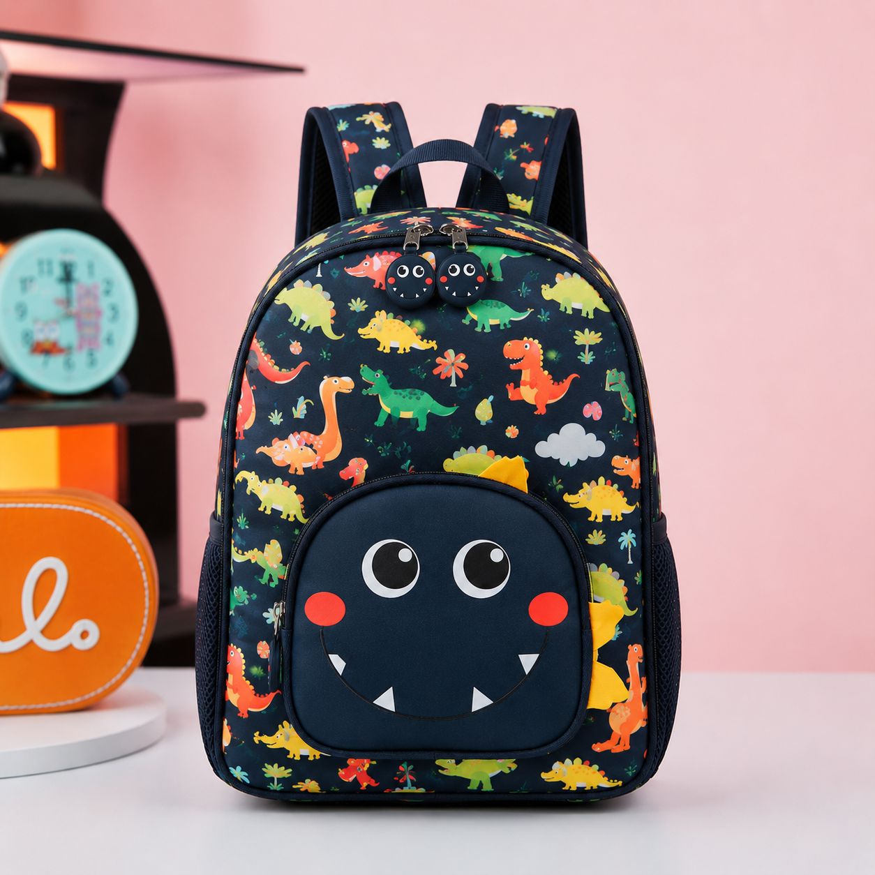Navy Blue Kids Dinosaur School Backpack (YM1181)