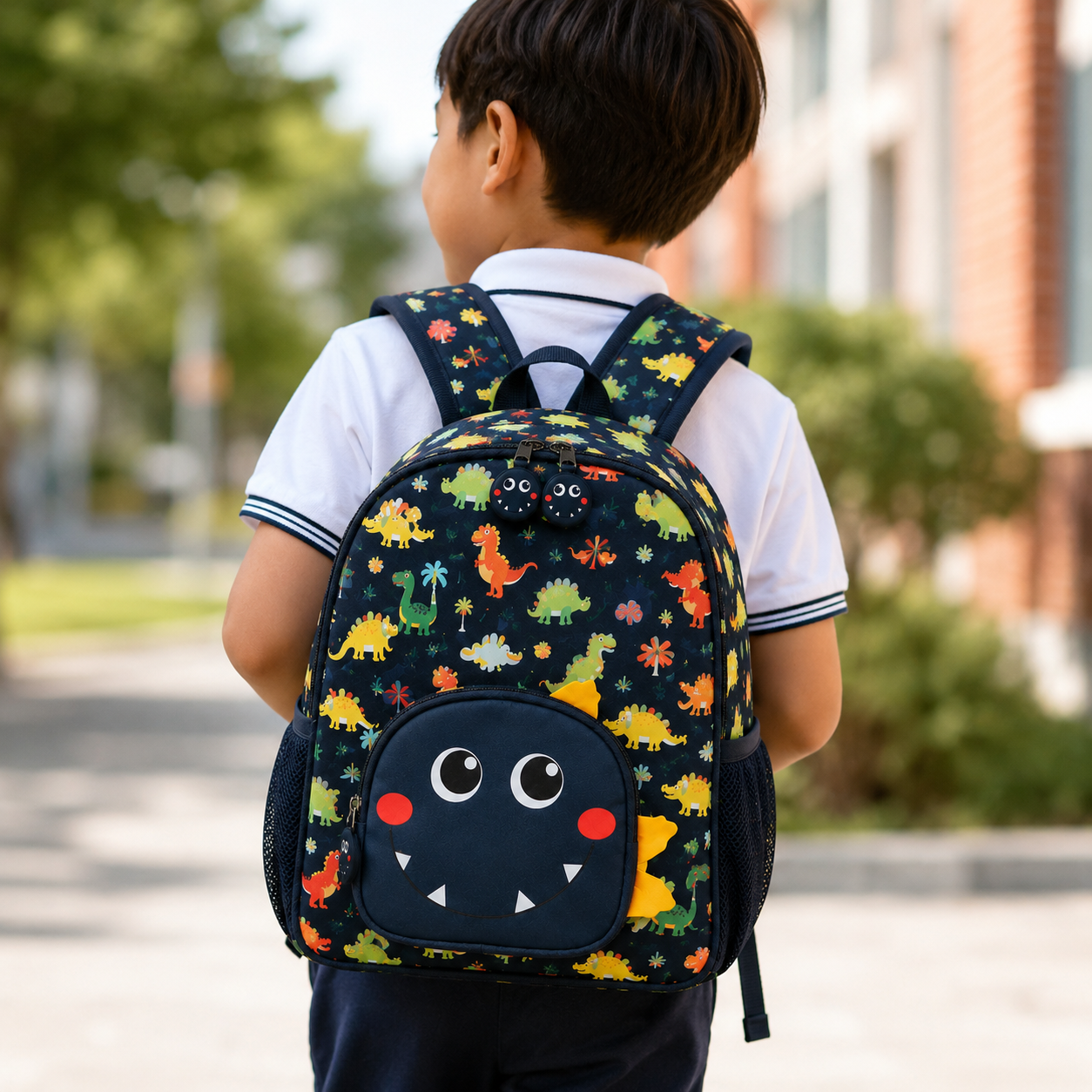 Navy Blue Kids Dinosaur School Backpack (YM1181)