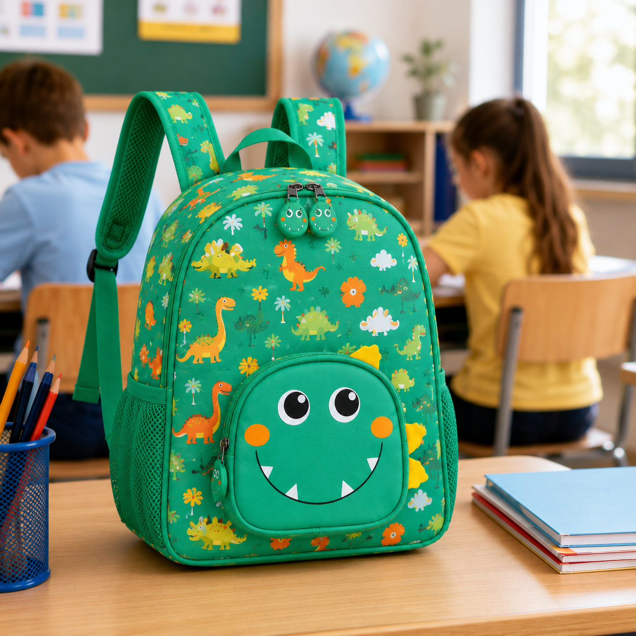Green Kids Dinosaur School Backpack (YM1181)