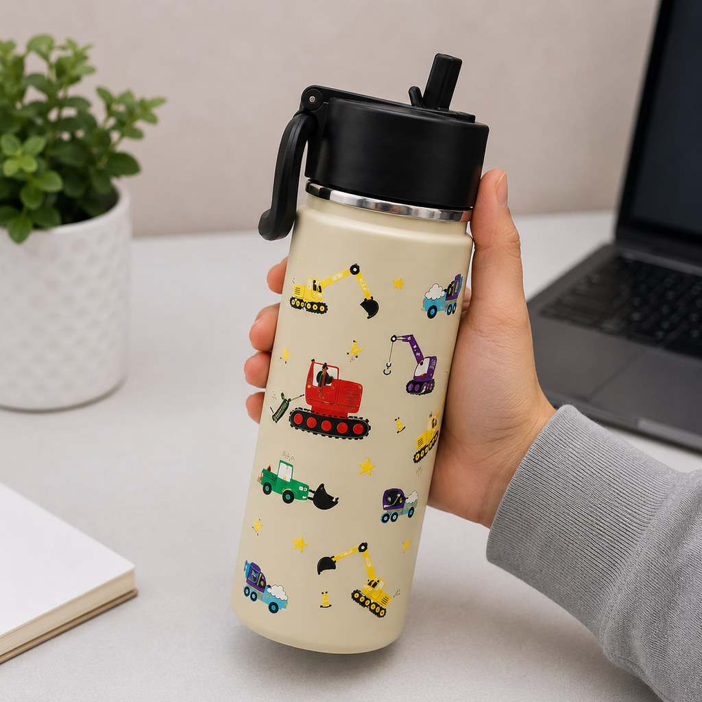 Kids Insulated Water Bottle - Beige (YM034)