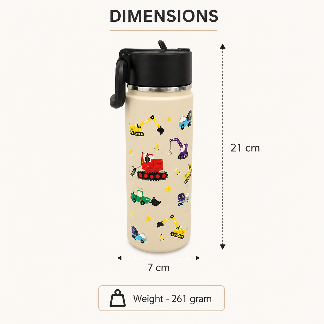 Kids Insulated Water Bottle - Beige (YM034)