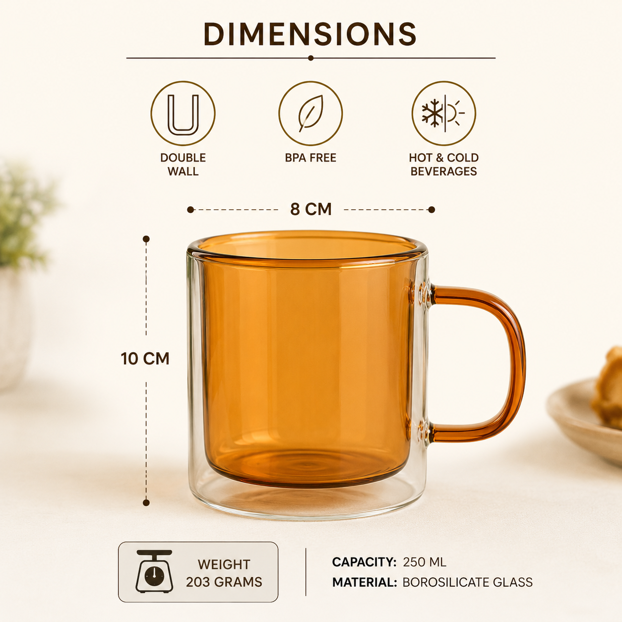 Yellow Glass Coffee Mug (YM1687)