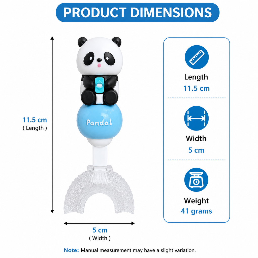 Panda Kids U-Shaped Blue Toothbrush (YM765)