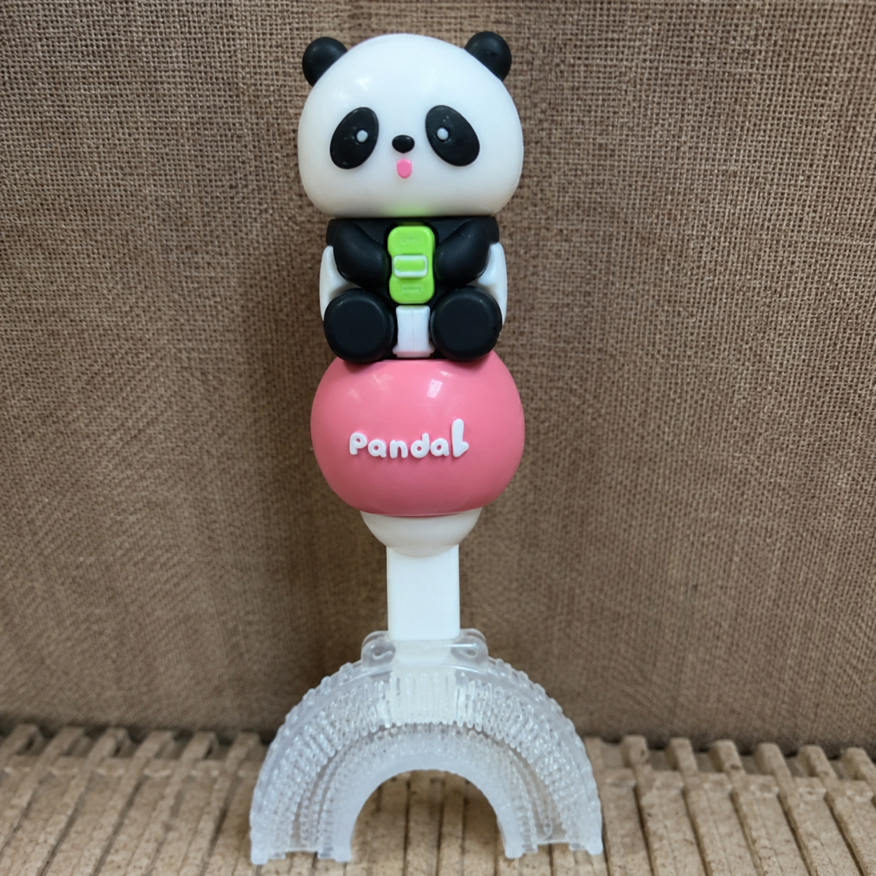 Panda Kids U-Shaped Pink Toothbrush (YM765)