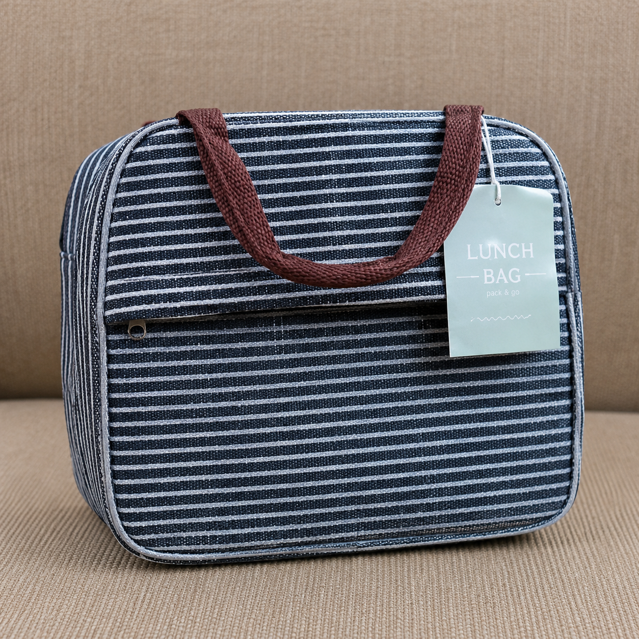 Blue Striped Insulated Tiffin Bag (TB09)