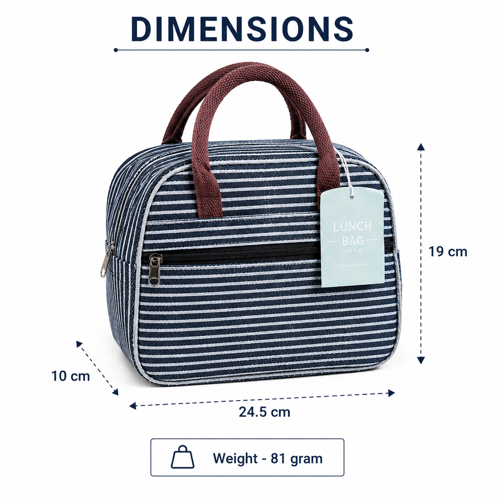 Blue Striped Insulated Tiffin Bag (TB09)