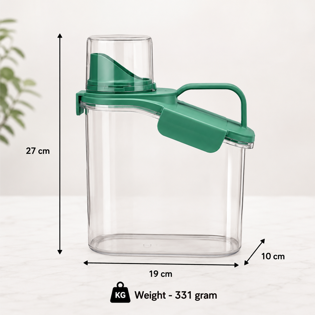 Transparent Plastic Water Pitcher with Green Lid (YM2775)