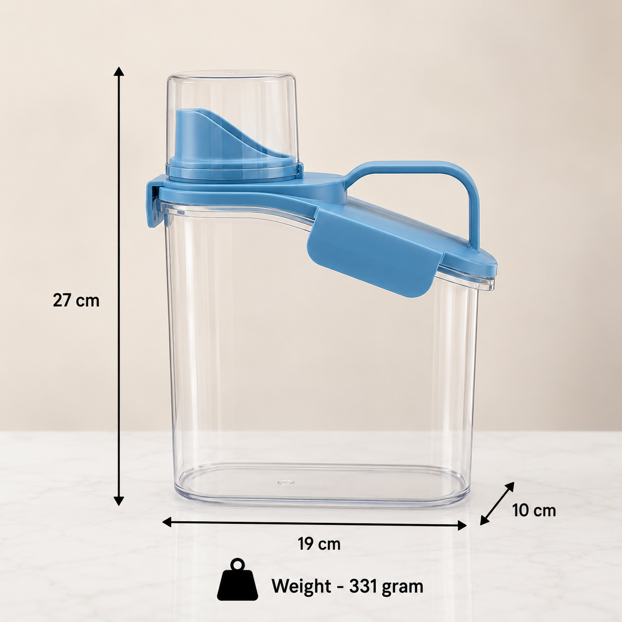 Transparent Plastic Water Pitcher with Blue Lid (YM2775)
