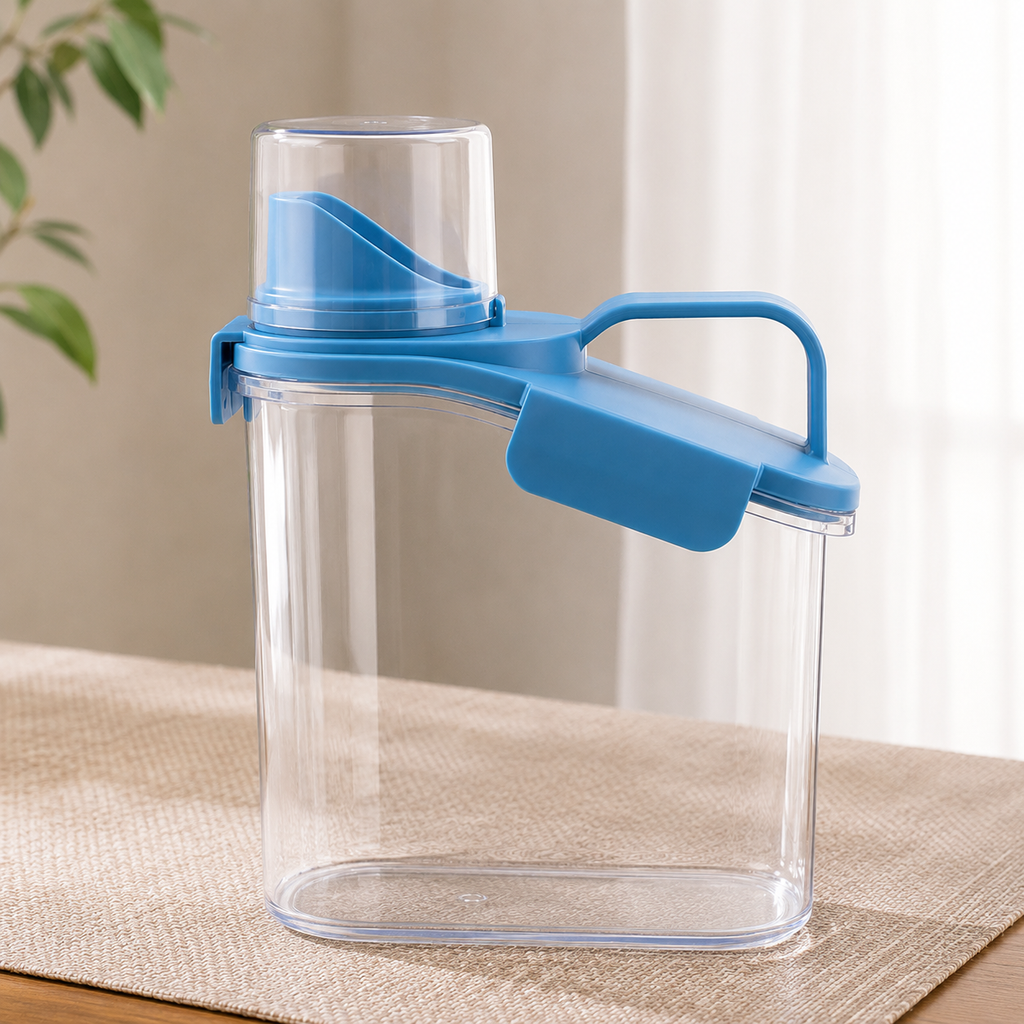 Transparent Plastic Water Pitcher with Blue Lid (YM2775)