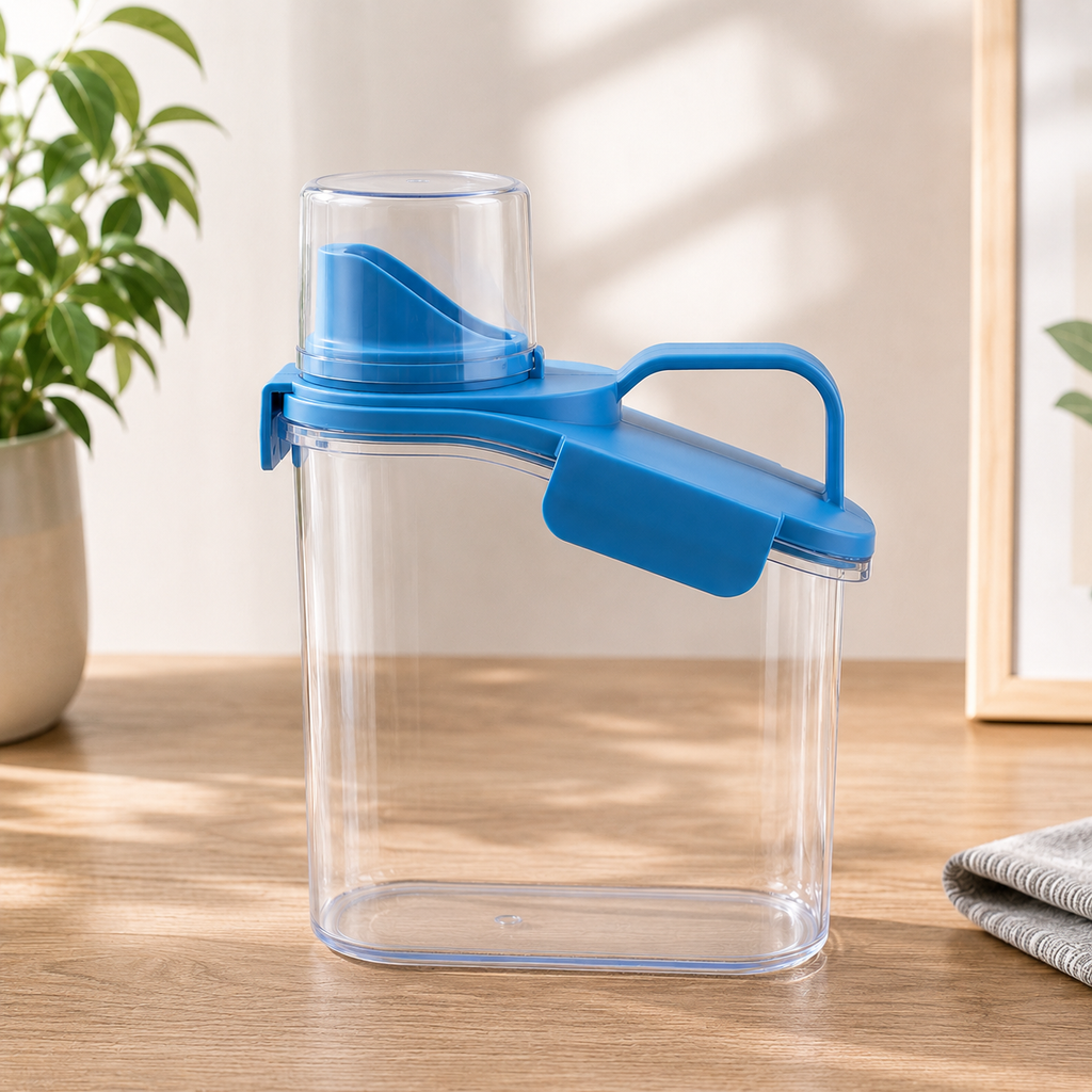 Transparent Plastic Water Pitcher with Blue Lid (YM2775)