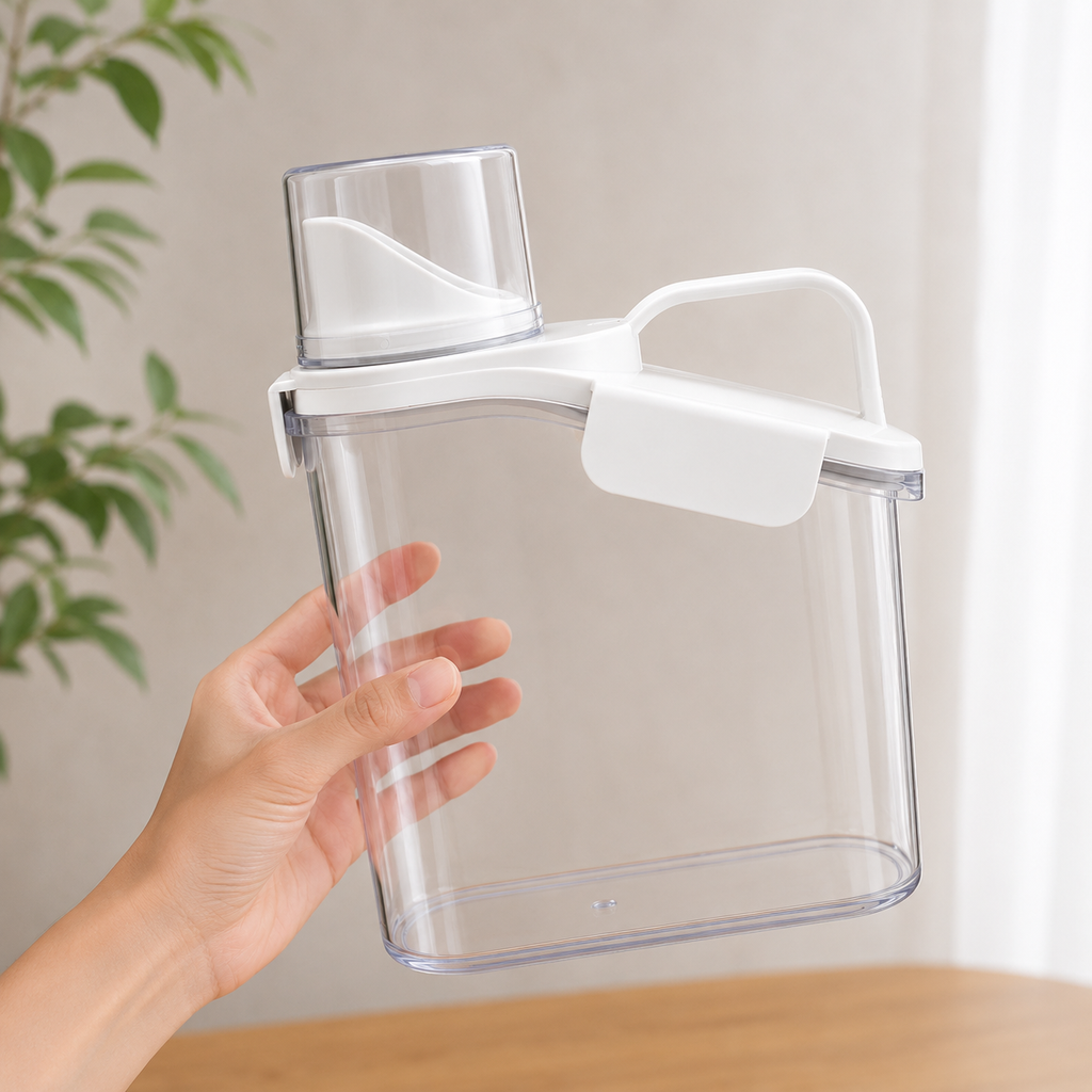 Transparent Plastic Water Pitcher with Cream Lid (YM2775)