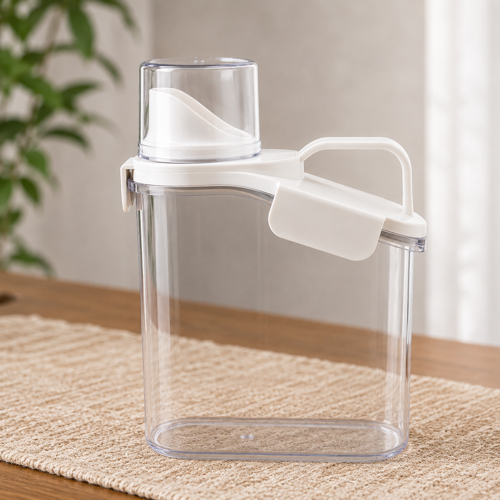 Transparent Plastic Water Pitcher with Cream Lid (YM2775)