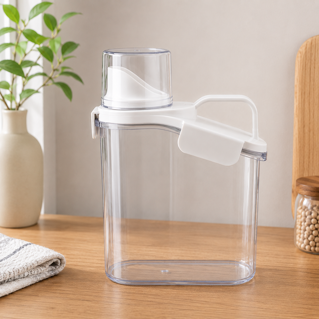 Transparent Plastic Water Pitcher with Cream Lid (YM2775)