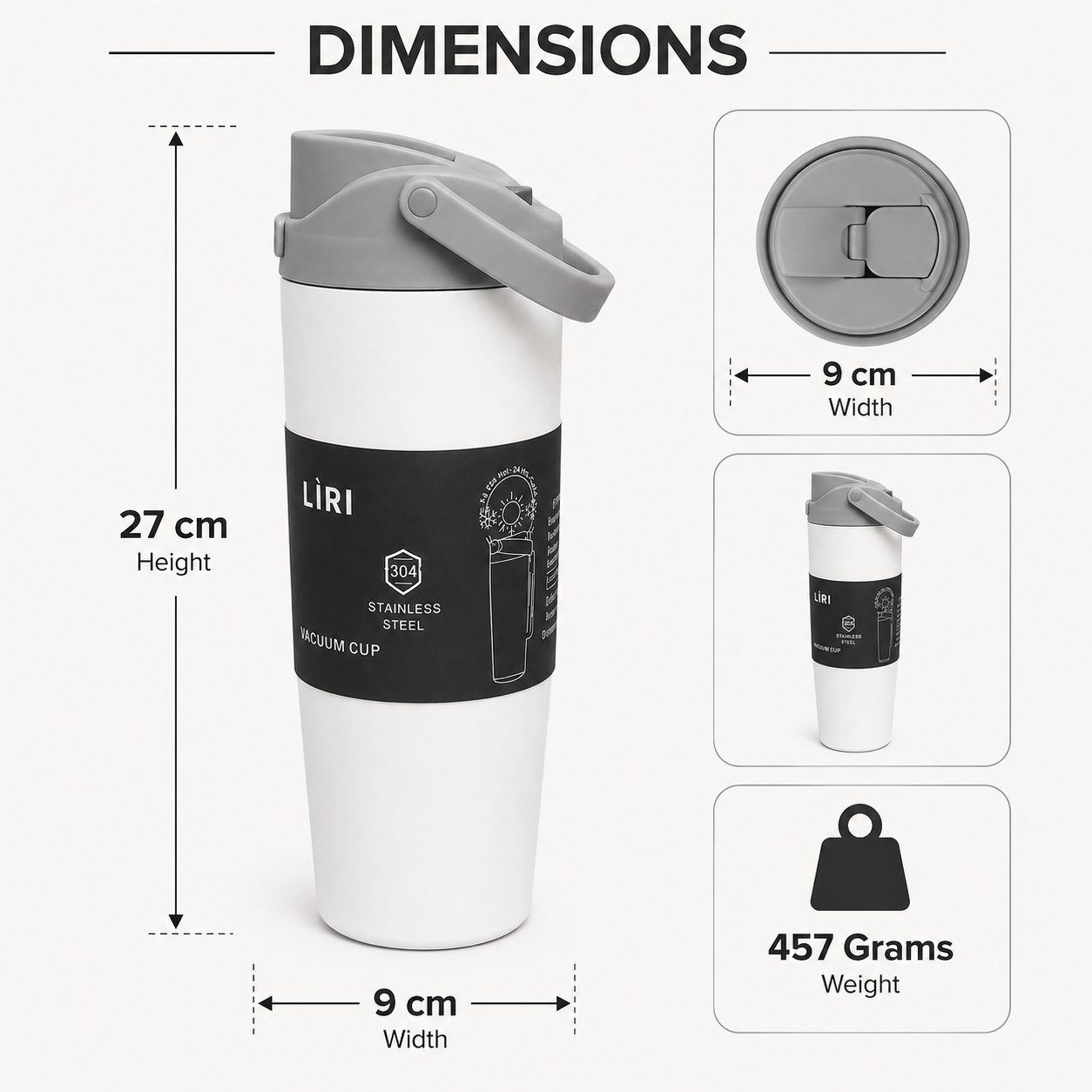White Dual-Tone Insulated Travel Tumbler (YM1617)