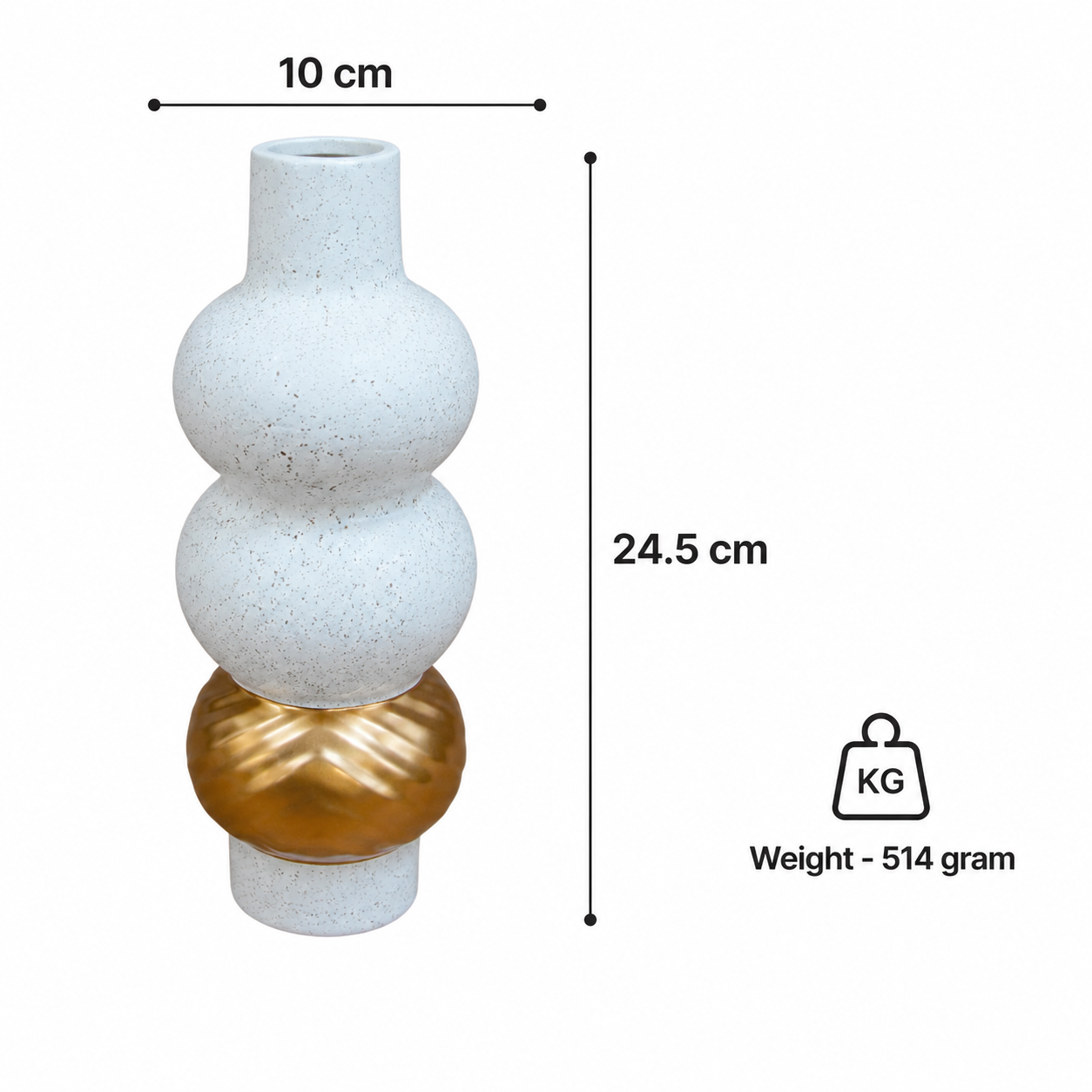 Modern White Textured Ceramic Vase (YM2345)