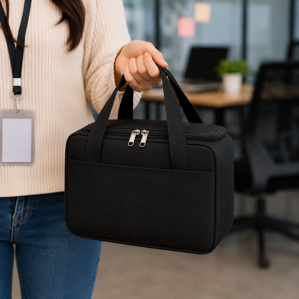 Black Insulated Lunch Bag (TH19)