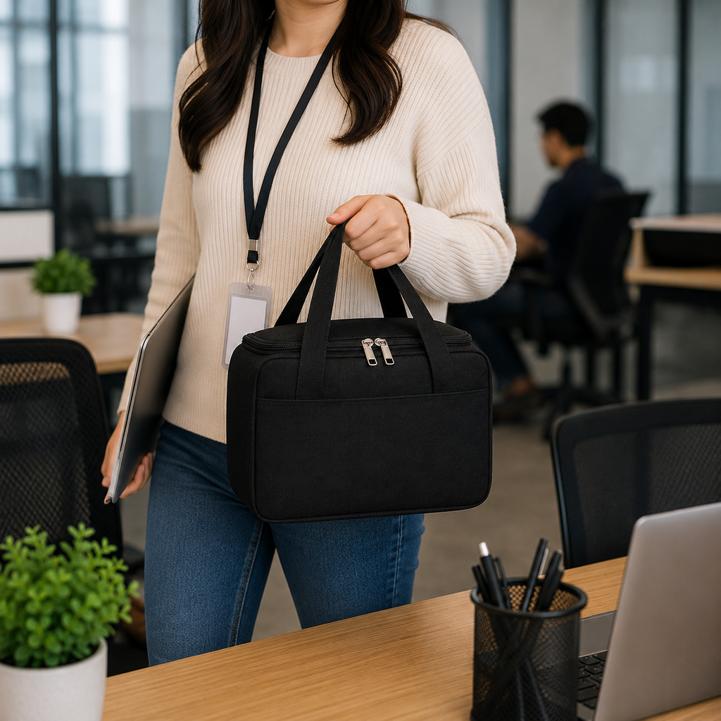 Black Insulated Lunch Bag (TH19)