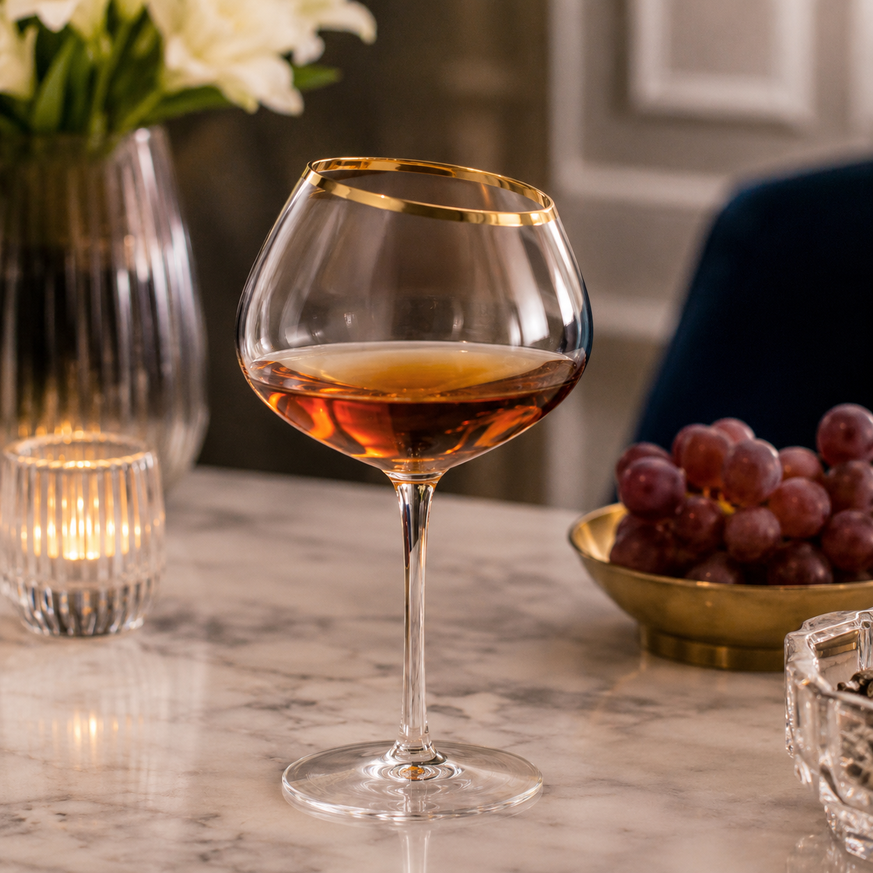 Elegant Gold Rim Crystal Glass (YM604)