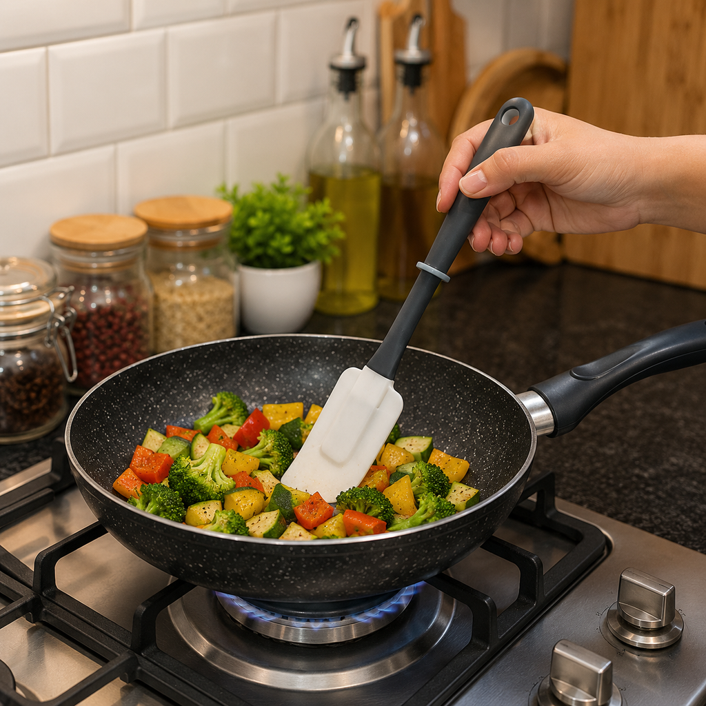 White Silicone Kitchen Spatula (YM190)