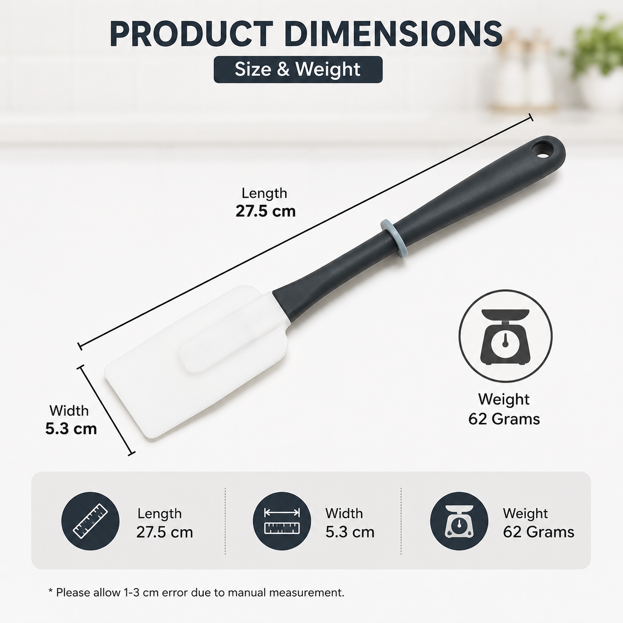 White Silicone Kitchen Spatula (YM190)