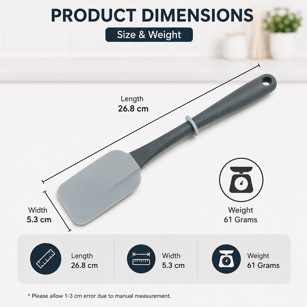 Grey Silicone Kitchen Spatula (YM191)