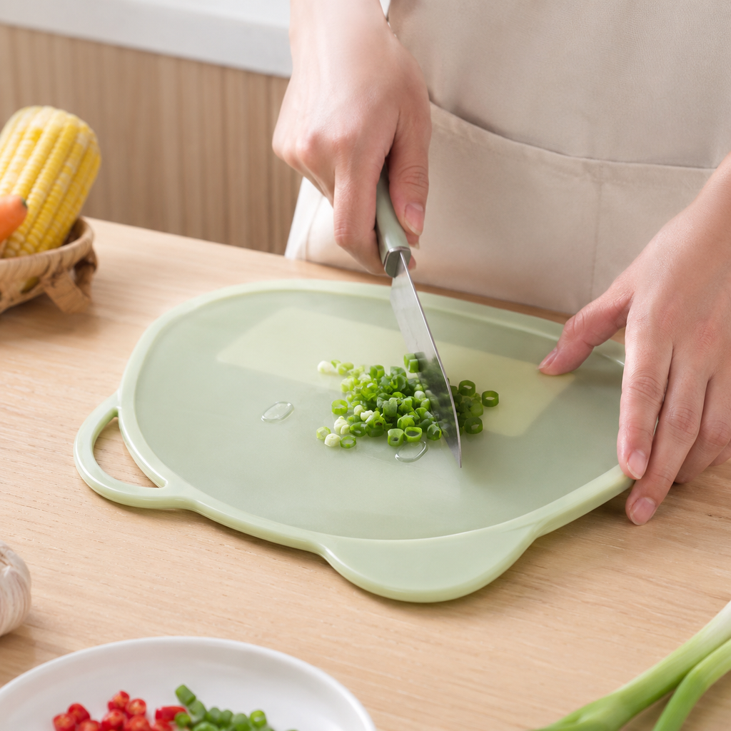 Bear-Shaped Silicone Suction Chopping Board - Sage Green (YM1371)