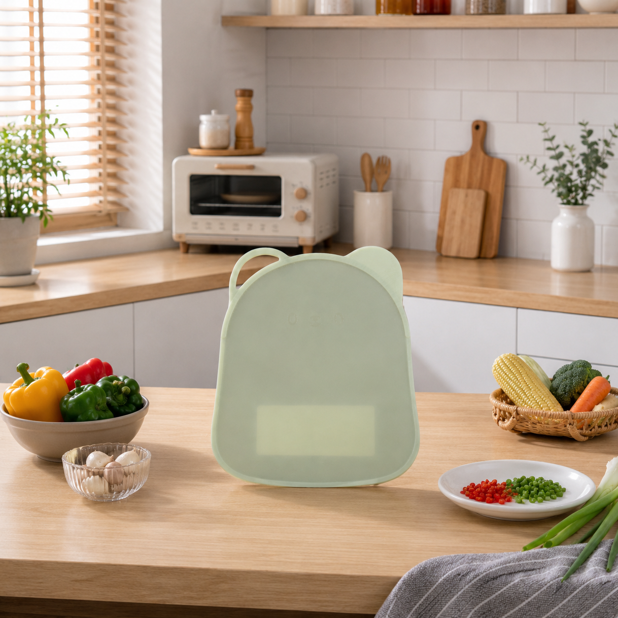 Silicone Suction Chopping Board - Sage Green (YM1371)