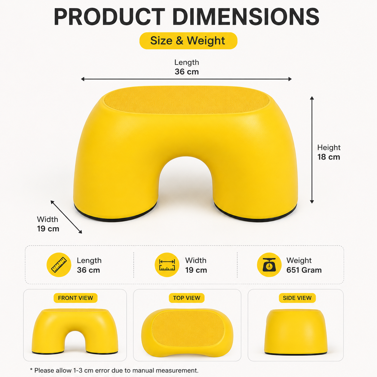 Yellow Plastic Stool for Home and Kitchen (YM1372)