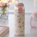 Light Pink Floral Insulated Water Bottle (YM1622)