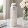 Cream Floral Insulated Water Bottle (YM1622)