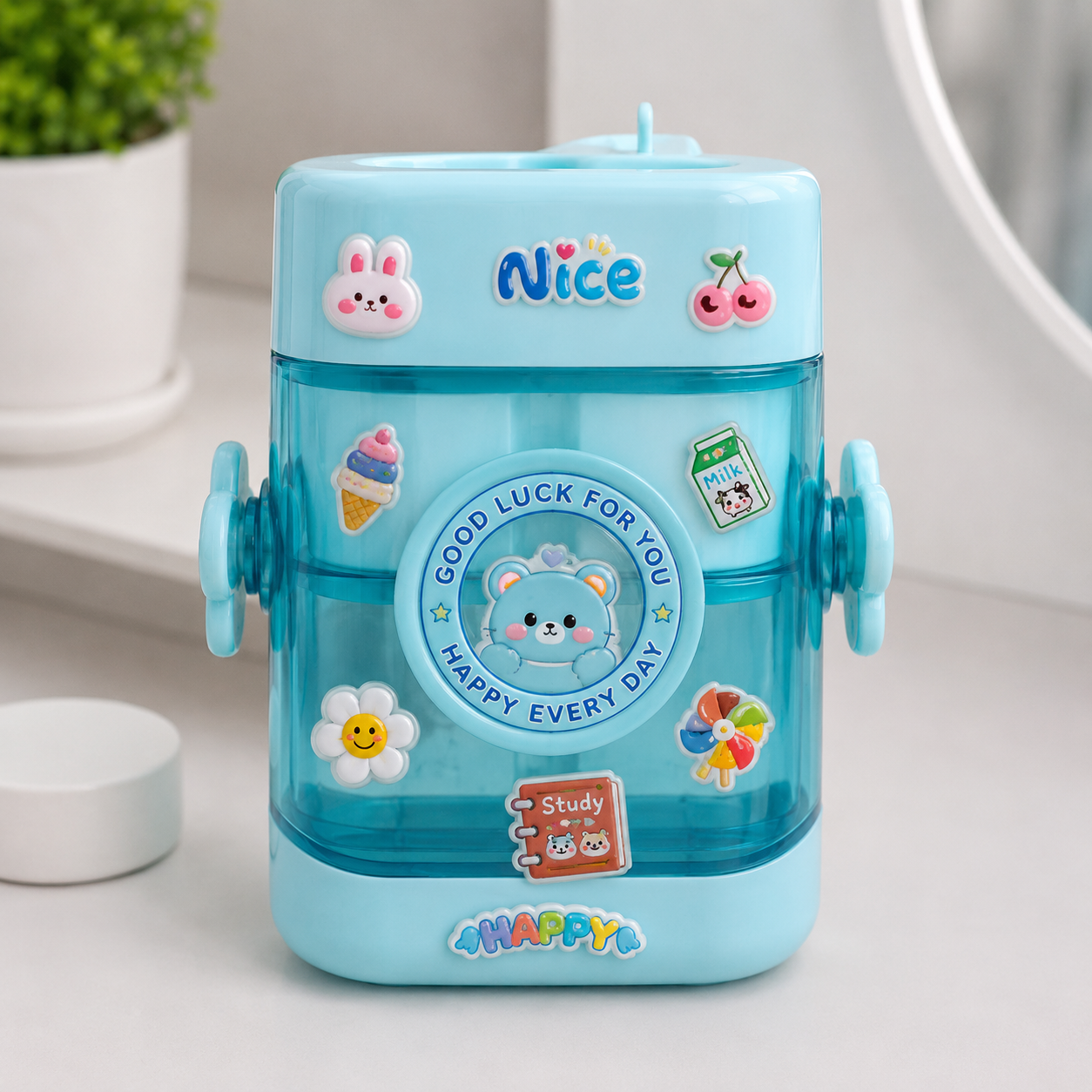 Blue Kids Drinking Cup with Dual Handles (YM506)