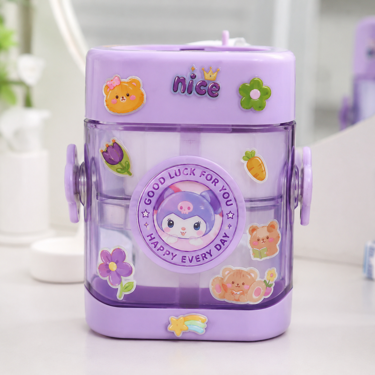 Lavender Kids Drinking Cup with Dual Handles (YM506)