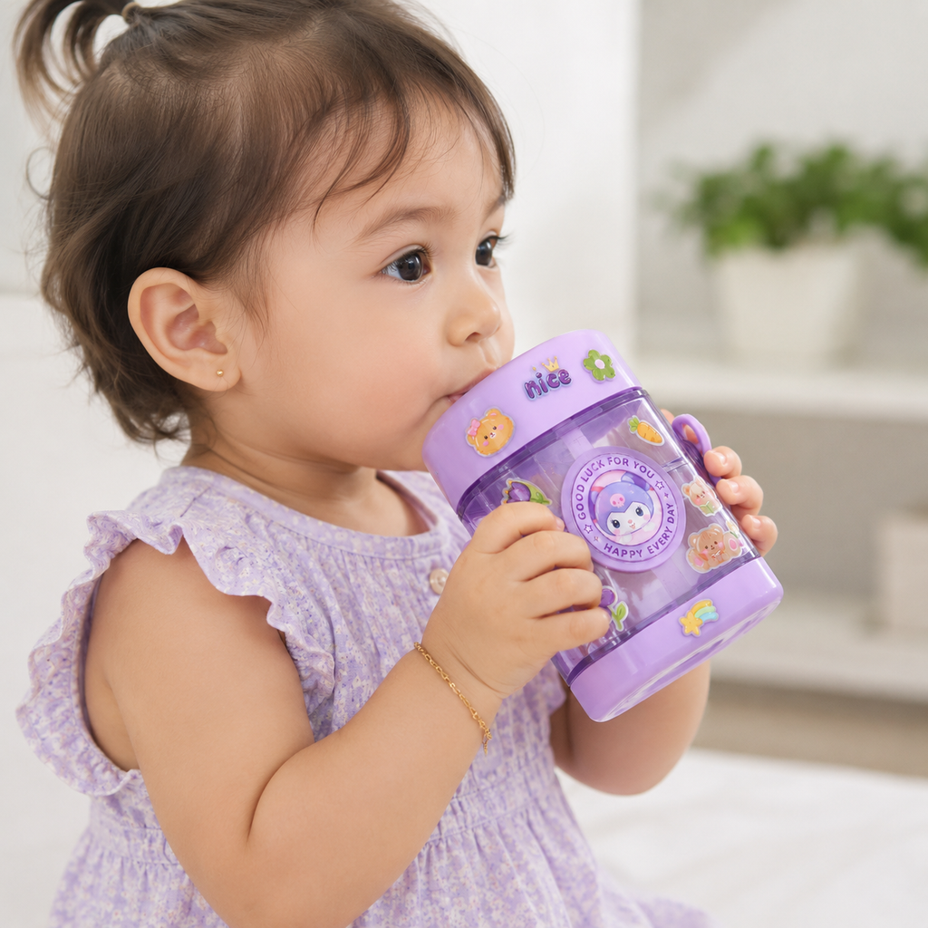 Lavender Kids Drinking Cup with Dual Handles (YM506)