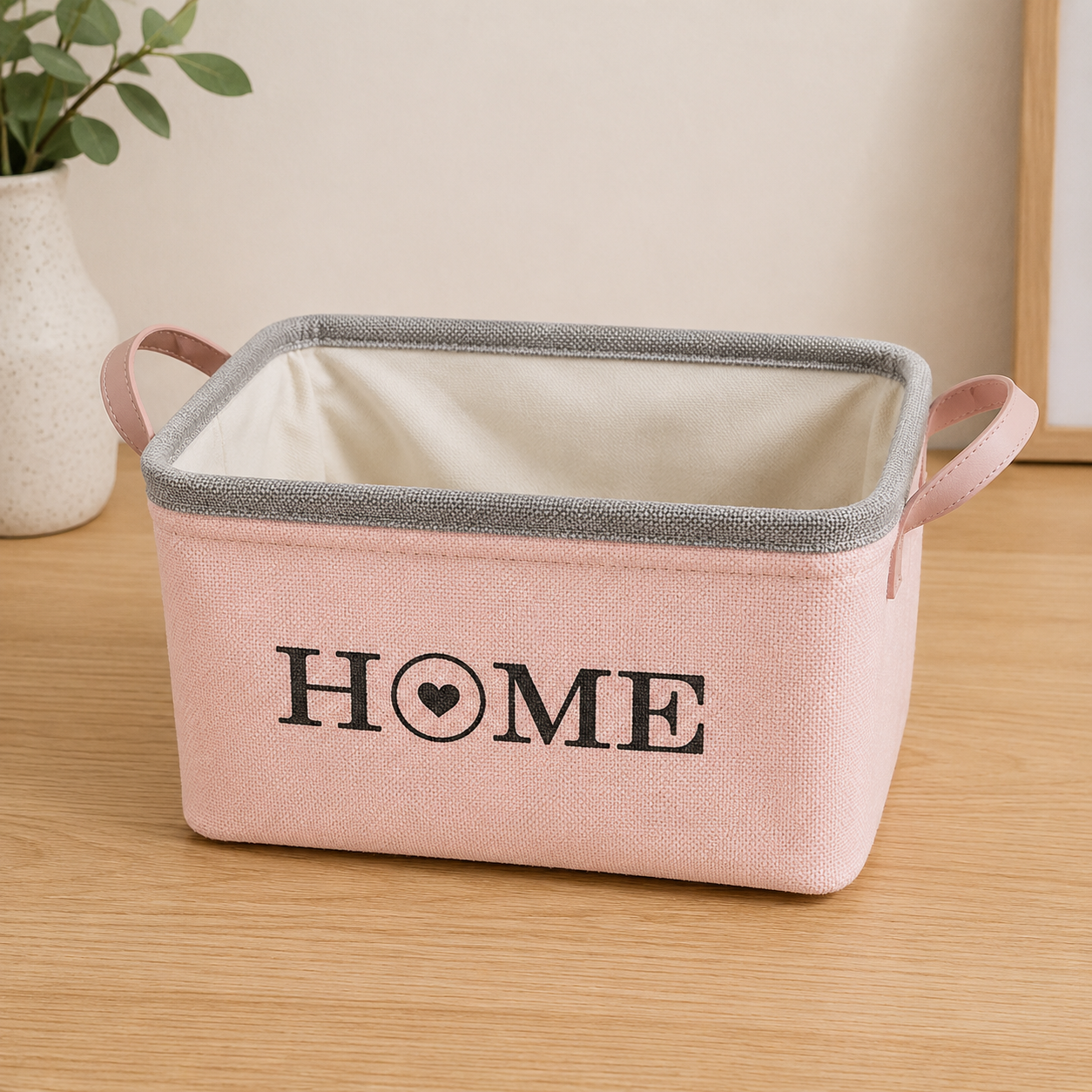 Grey Fabric Laundry Basket with Handles (YM510)