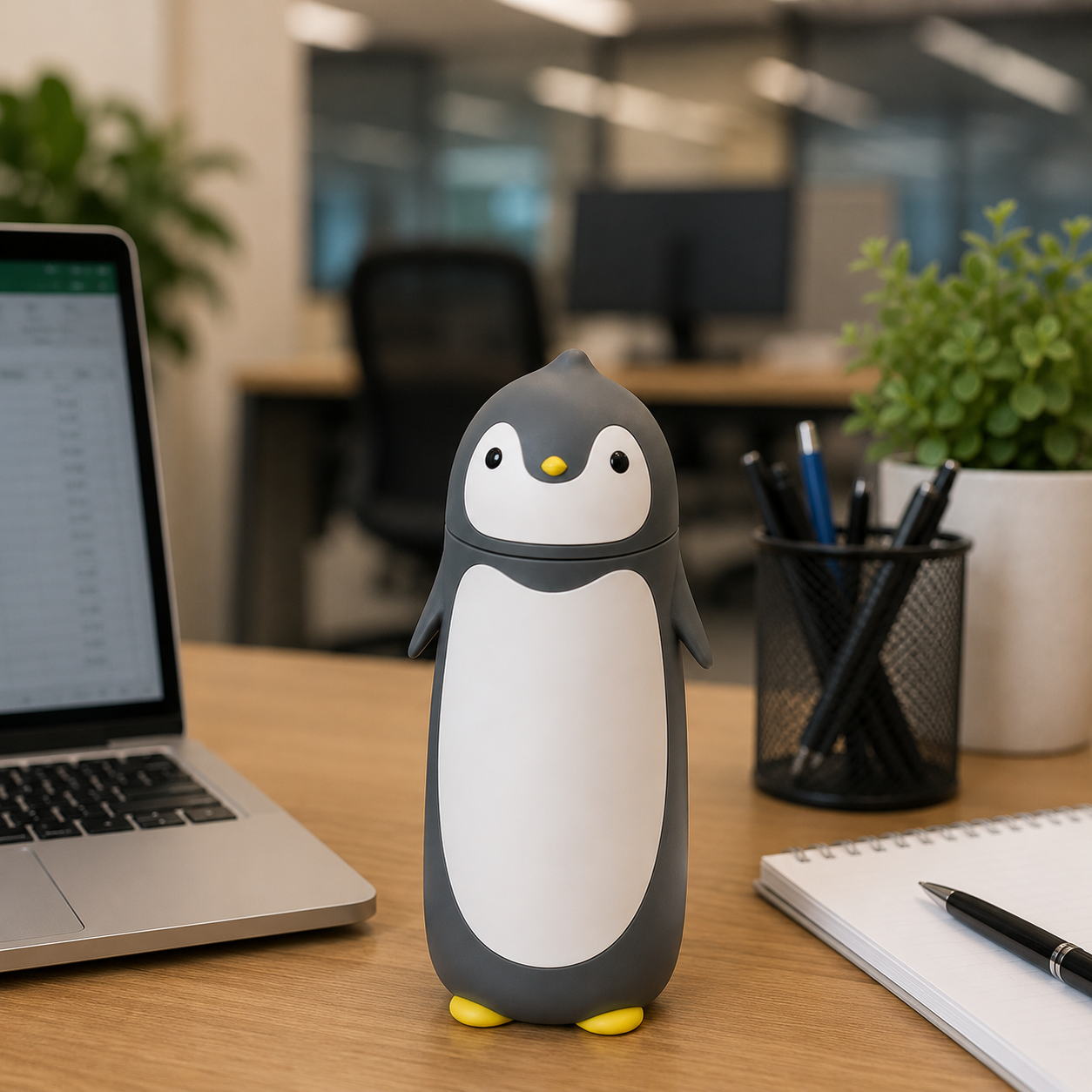 Grey Penguin Shaped Water Bottle (YM500)