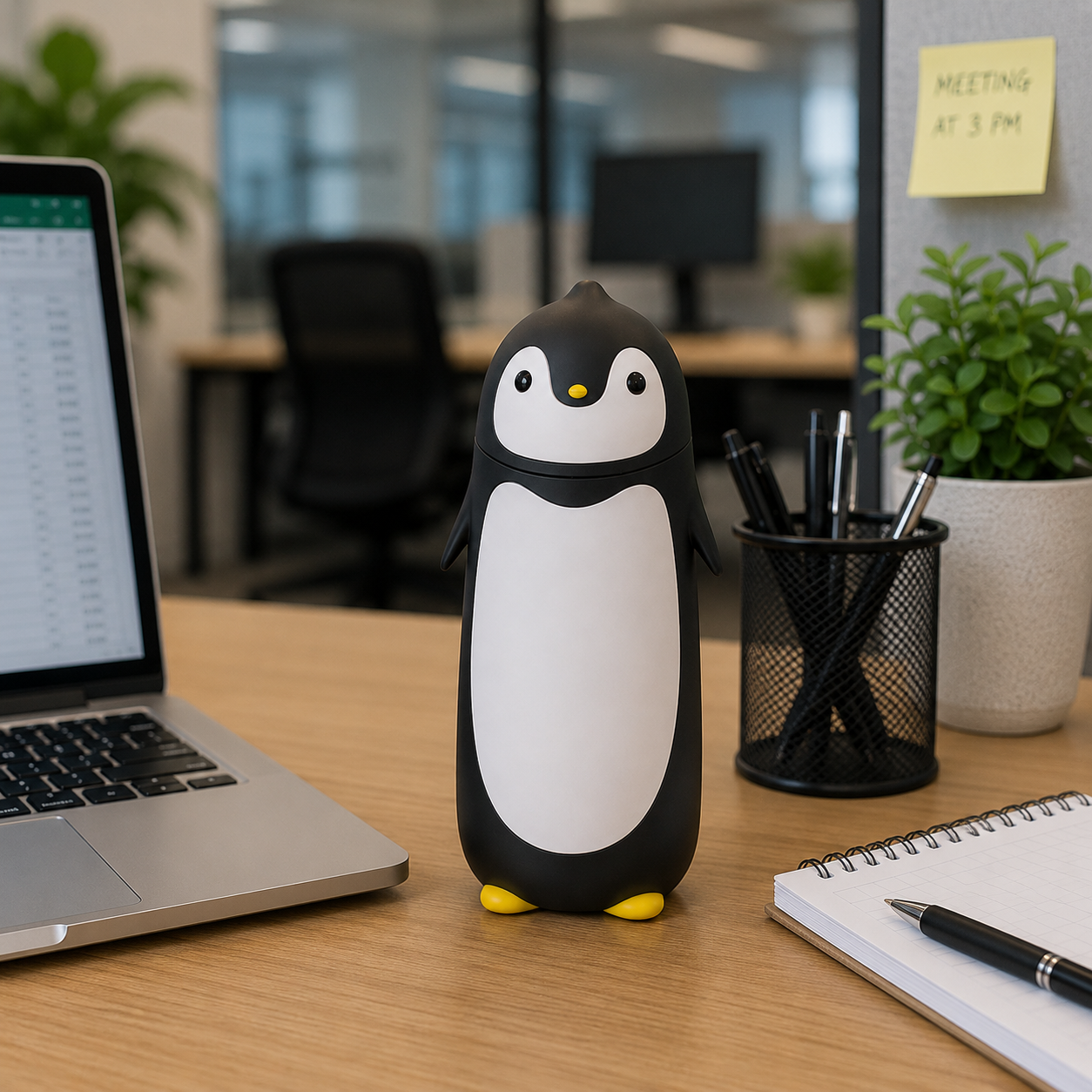 Black Penguin Shaped Water Bottle (YM500)