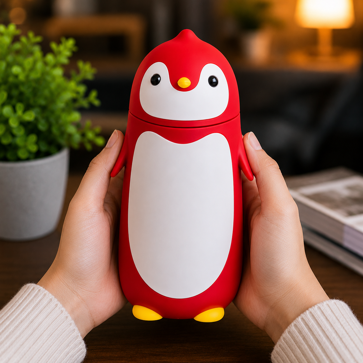 Red Penguin Shaped Water Bottle (YM500)